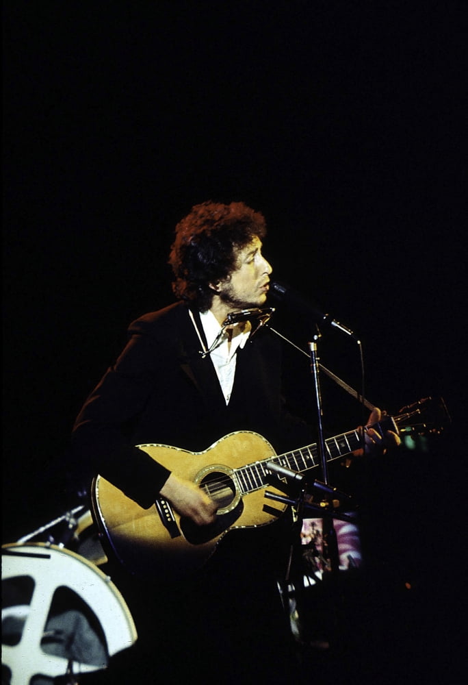 Bob Dylan live performance photo print capturing the energy of a concert.