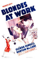 Blondes At Work 1938 movie masterprint poster featuring Glenda Farrell and Barton MacLane.