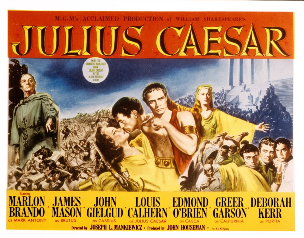 Julius Caesar Movie Masterprint Poster featuring Louis Calhern, Greer Garson, Marlon Brando, Deborah Kerr, and John Gielgud