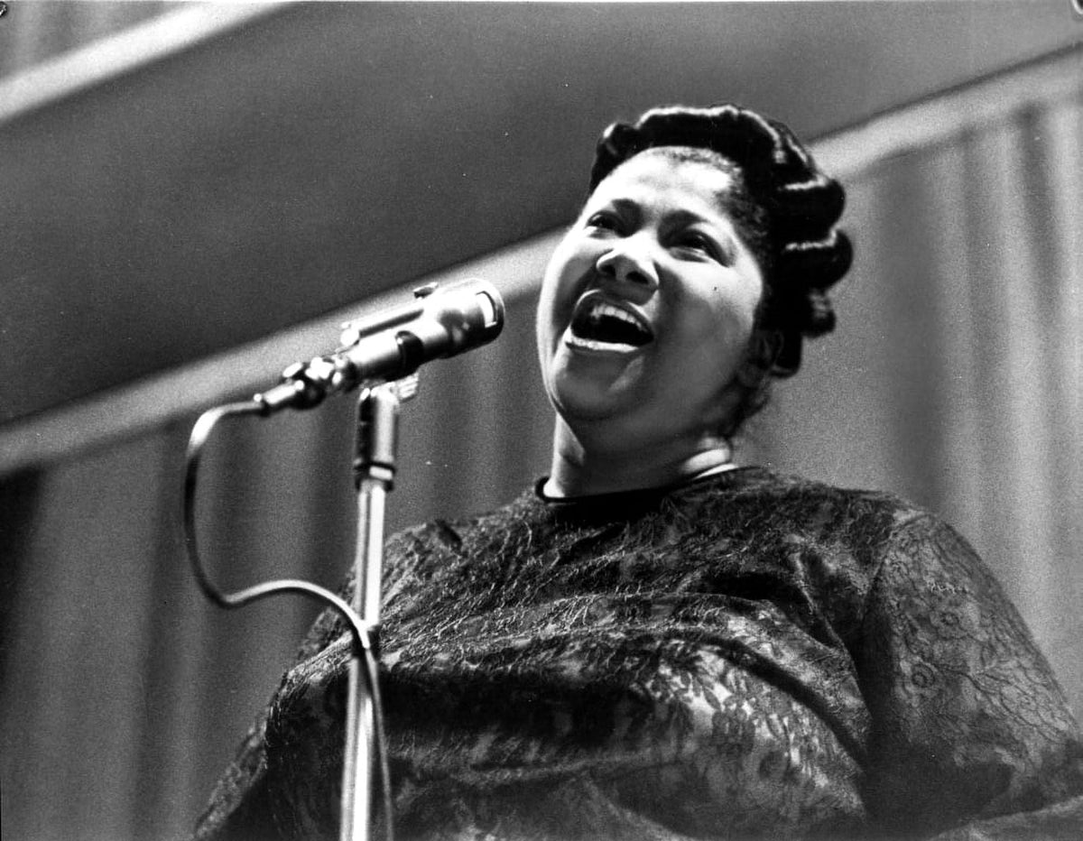 Mahalia Jackson classic photo print capturing her iconic performance.