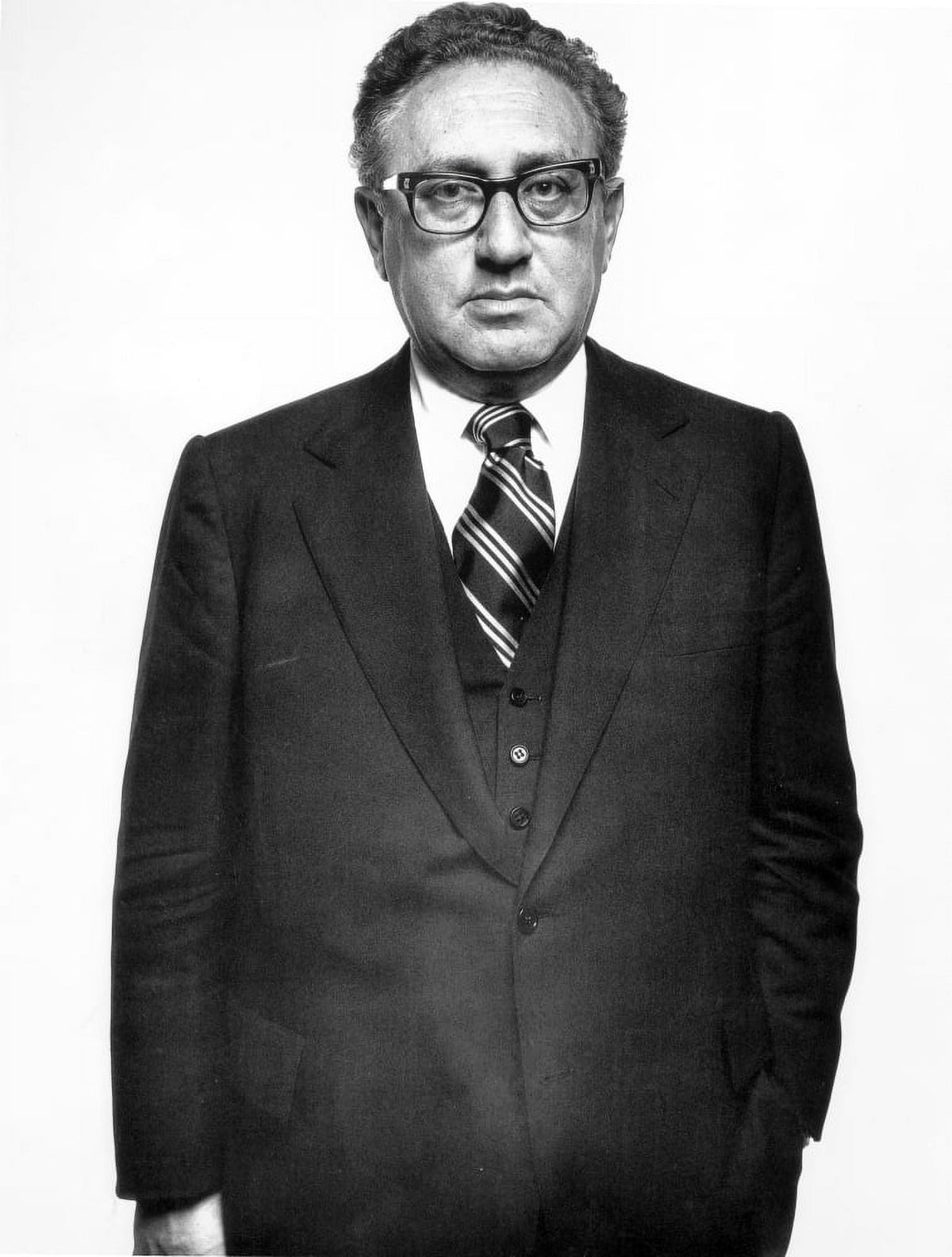 Henry Kissinger iconic photo print available in multiple sizes.