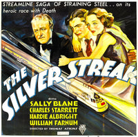 Silver Streak movie masterprint poster featuring stars William Farnum, Charles Starrett, and Sally Blane (1934).
