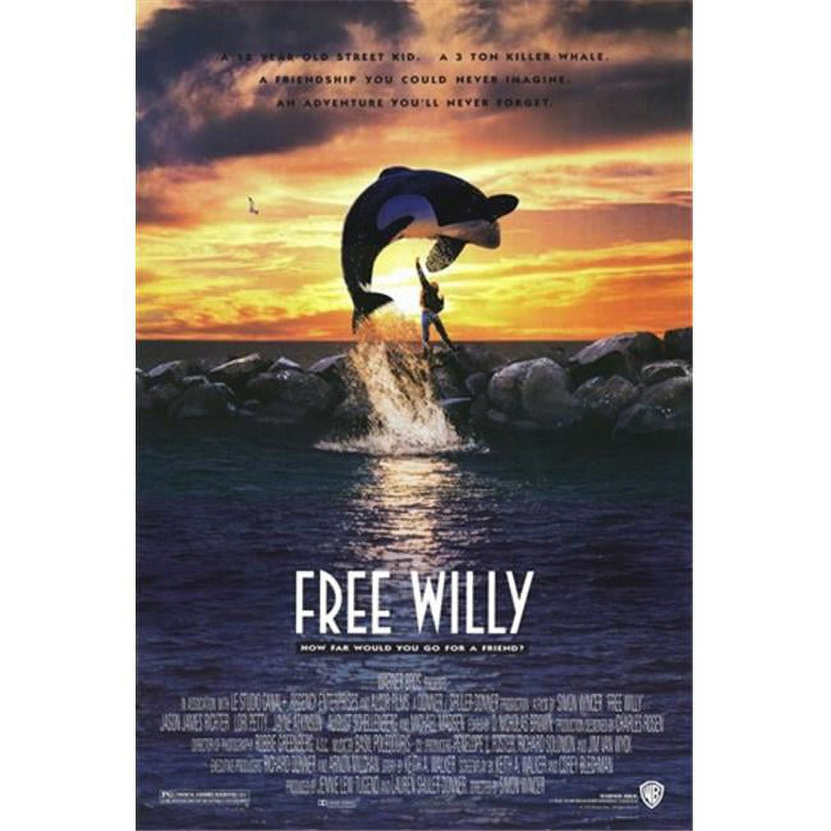 Free Willy Movie Poster 11x17 print showcasing a whale and boy.
