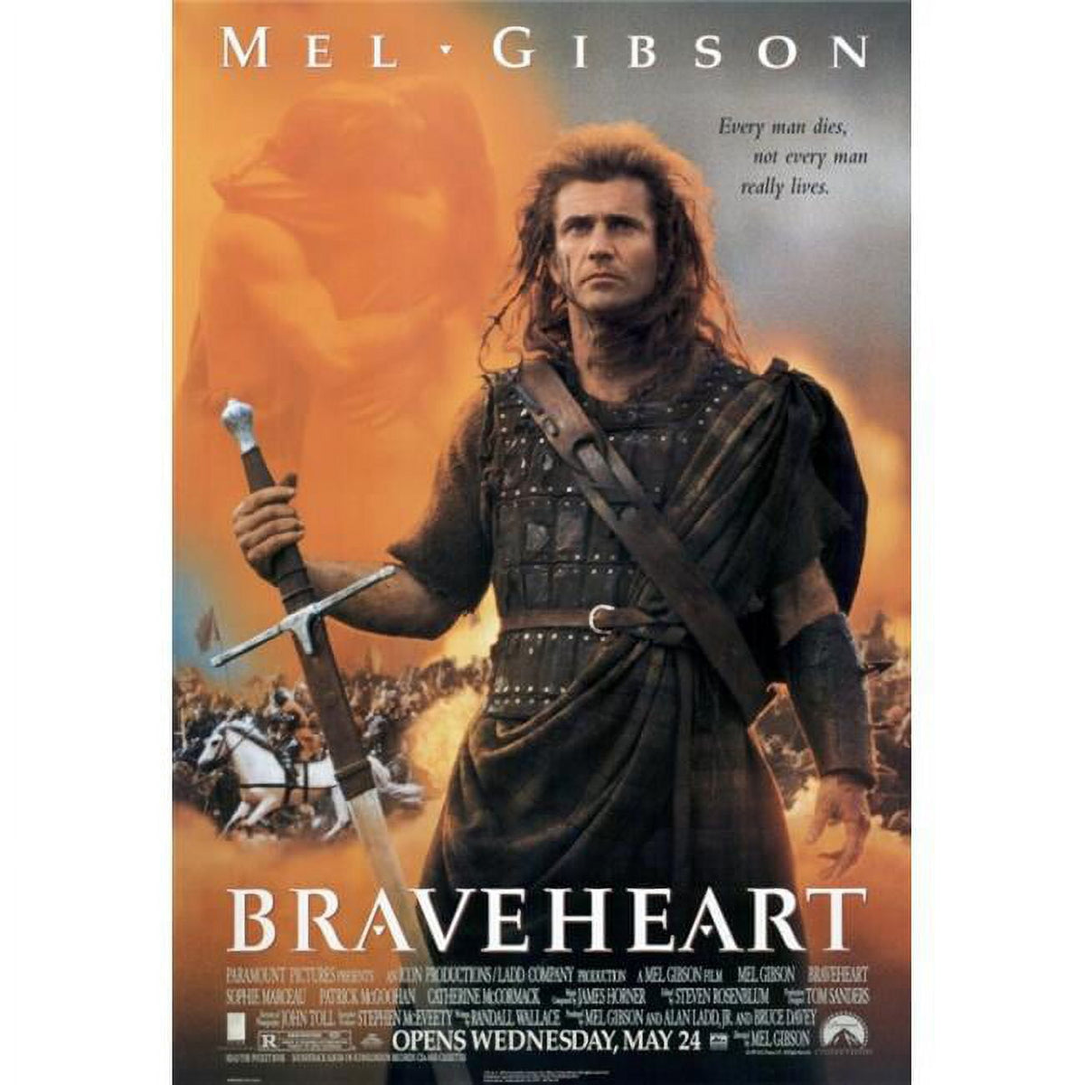 Braveheart Movie Poster Print 27x40 featuring William Wallace