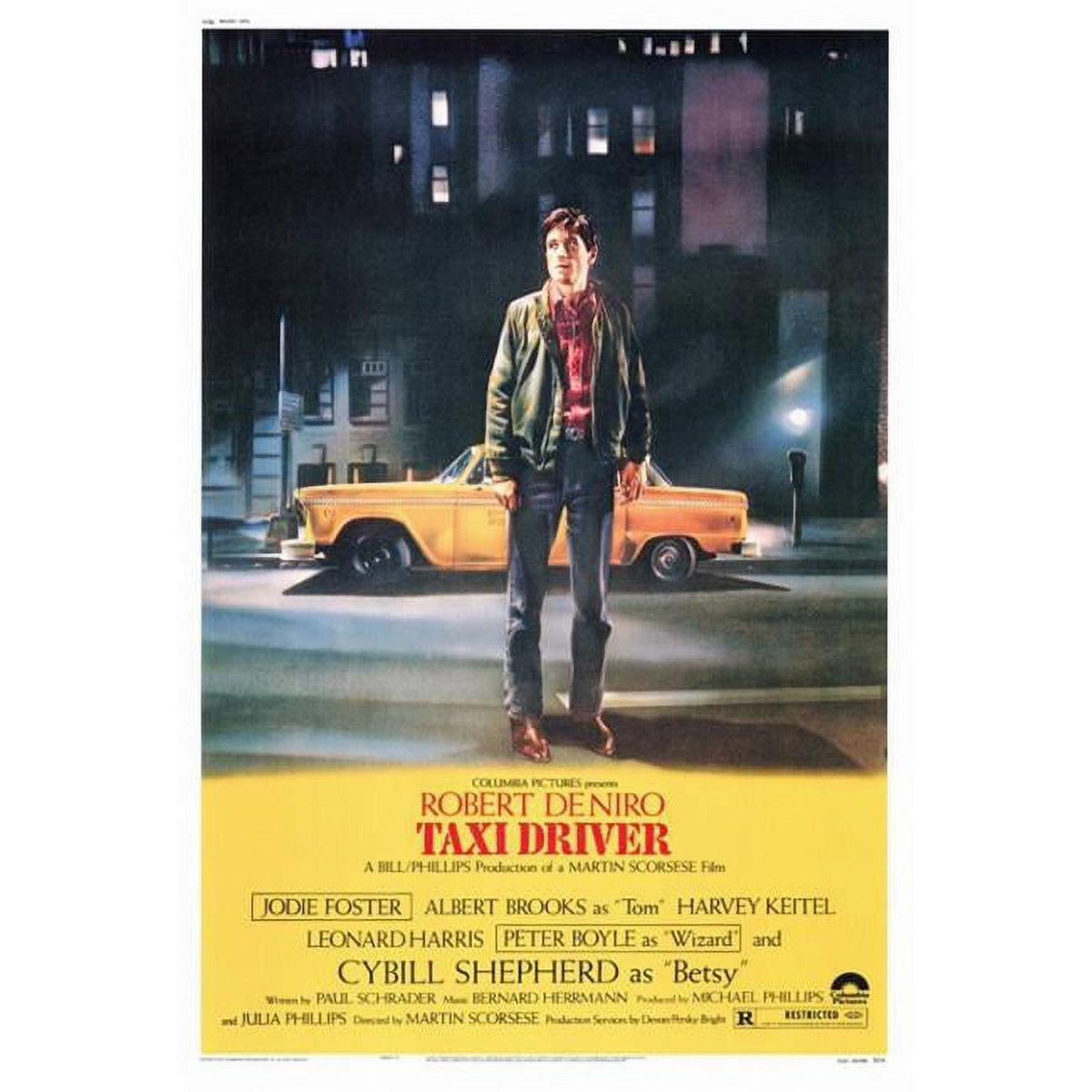Taxi Driver Movie Poster Print showcasing iconic film art.