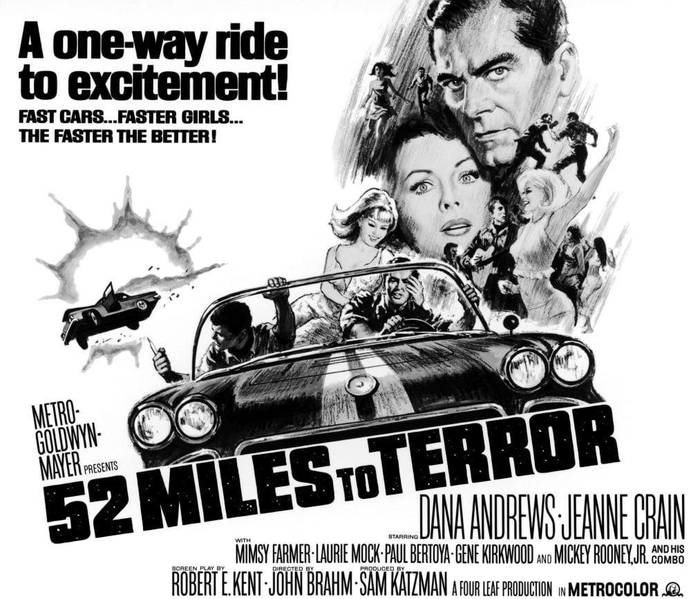 Hot Rods to Hell 1967 Movie Masterprint Poster featuring Jeanne Crain and Dana Andrews.