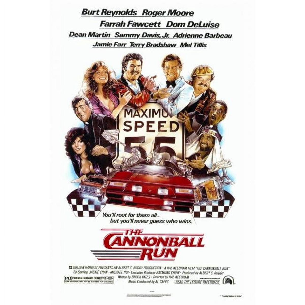 Cannonball Run Movie Poster Print - 27x40 size featuring classic film characters.
