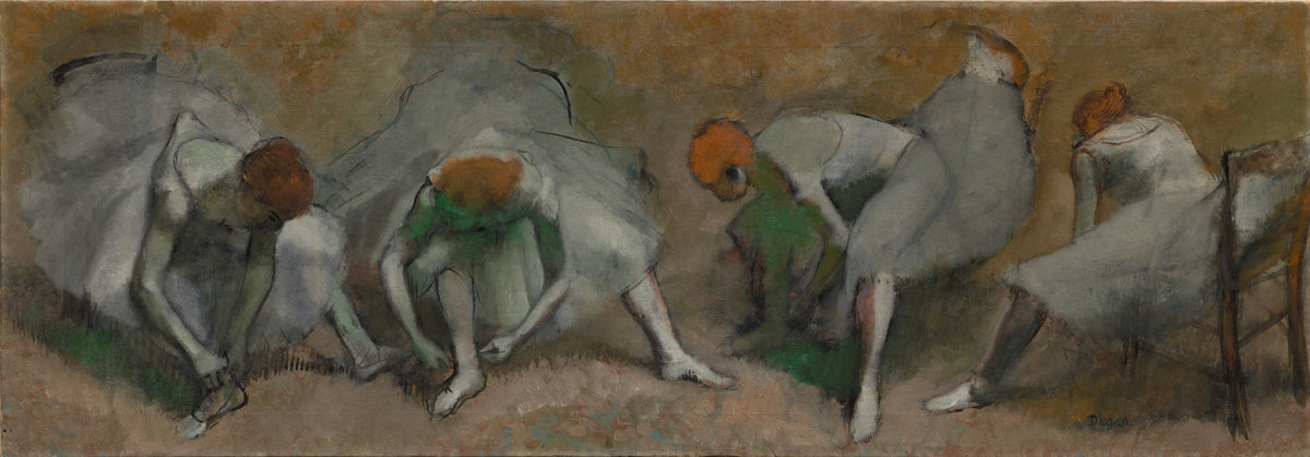 Frieze of Dancers poster print by Edgar Degas showcasing elegant ballet dancers.