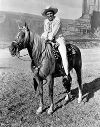 Howard Keel Riding Horse in White Outfit Photo Print