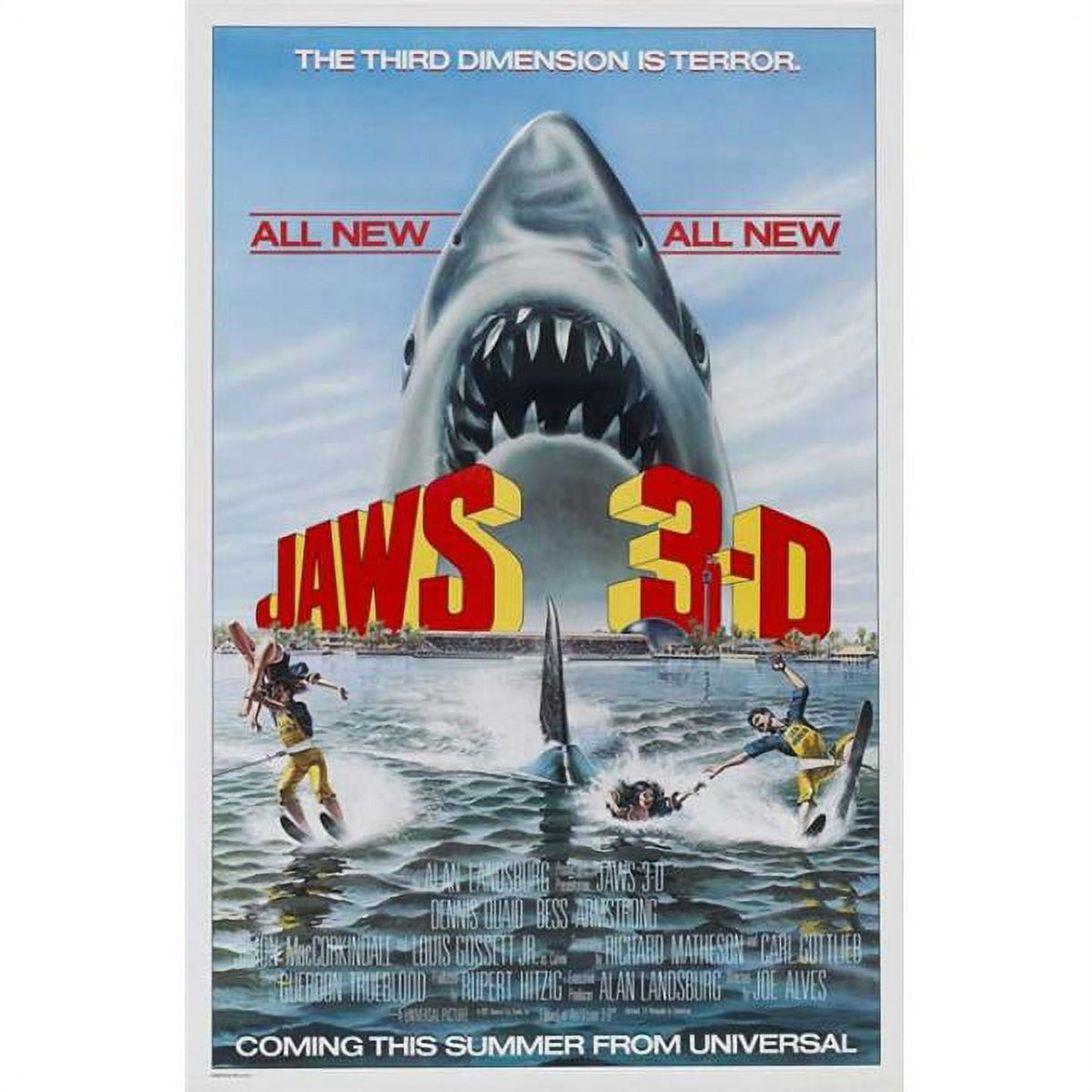 Jaws 3-D Movie Poster Print showcasing iconic ocean thriller.