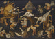 A Grotesque Scene with Animals Playing and a Dog Wrapped in Swaddling Clothes Art Print
