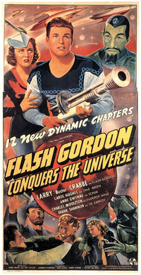 Flash Gordon Conquers The Universe movie poster print featuring Carol Hughes and Larry 'Buster' Crabbe.