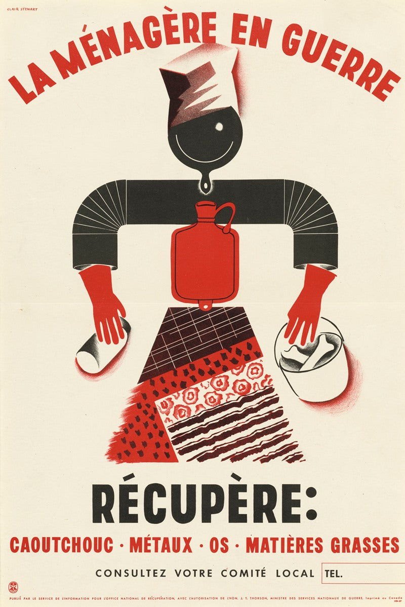La Menagere en Guerre Poster Print showcasing resilience and strength.