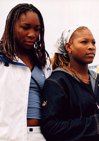Venus & Serena Williams Photo Print showcasing iconic tennis champions.