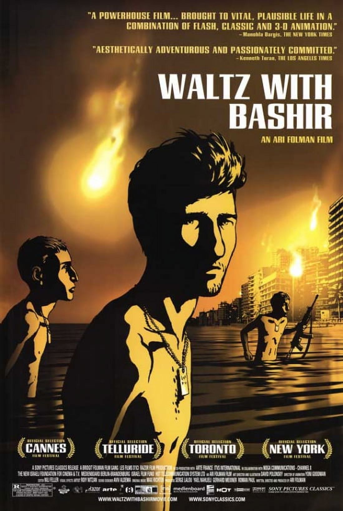 Waltz With Bashir Movie Poster 11x17 print featuring captivating animation.