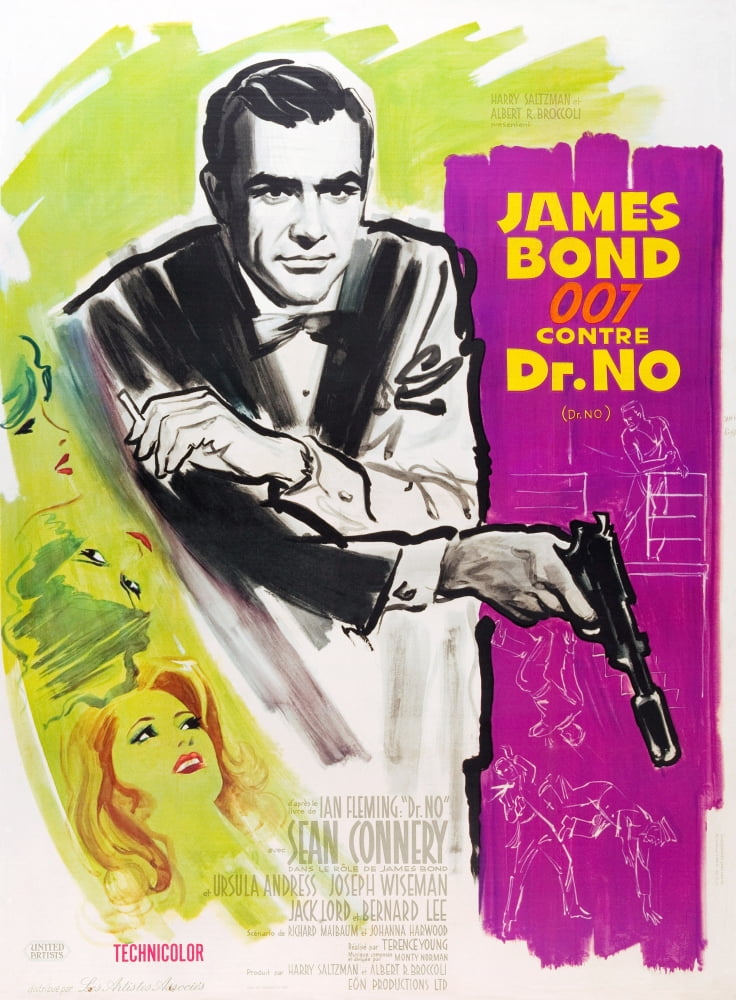 Dr. No Movie Masterprint Poster featuring Sean Connery, 1962.