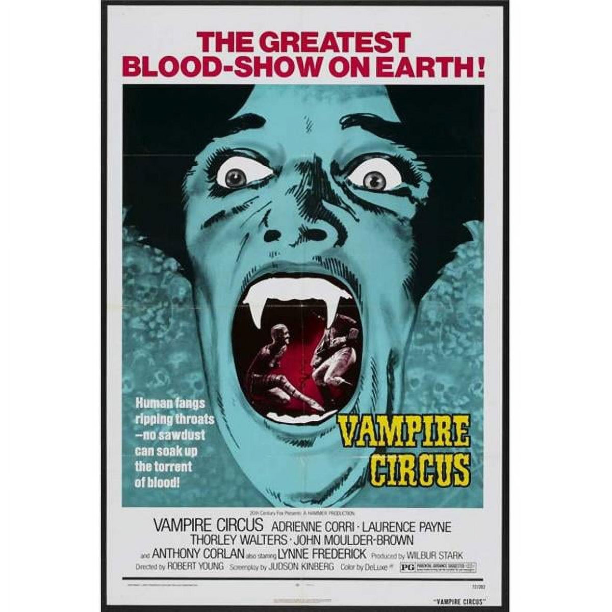 Vampire Circus Movie Poster Print 27x40 featuring vibrant circus and vampire imagery.