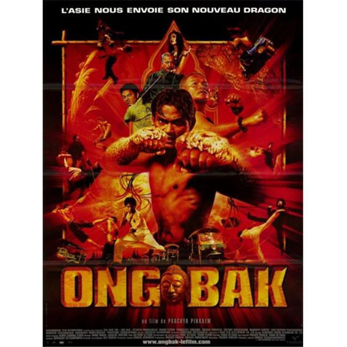 Ong-Bak Movie Poster 11x17 print featuring dynamic martial arts imagery.
