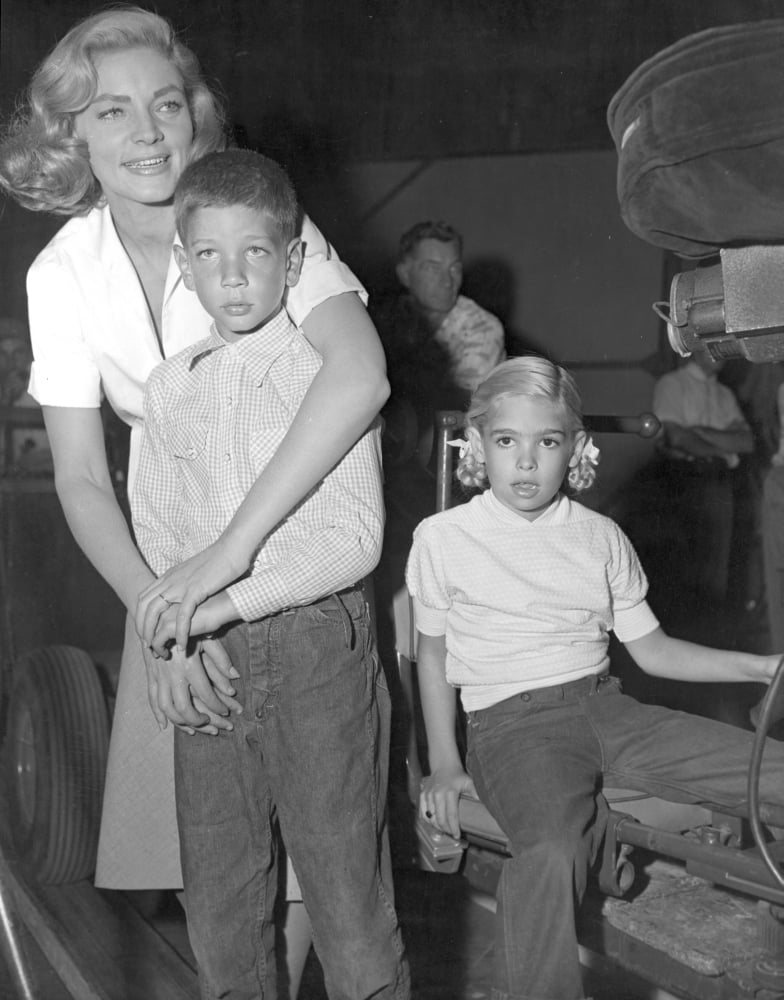 Lauren Bacall with children photo print - nostalgic and heartwarming