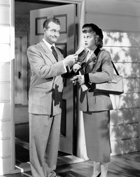 The Fuller Brush Girl photo print featuring Lucille Ball and Red Skelton from 1950.