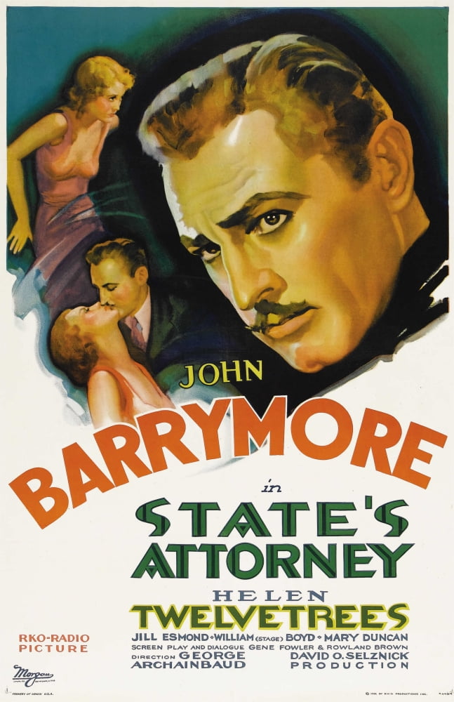 State's Attorney Movie Masterprint Poster featuring Helen Twelvetrees and John Barrymore (1932)