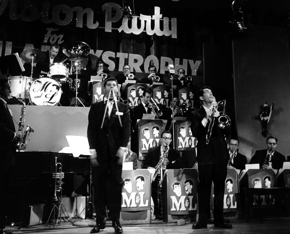 Martin and Lewis with a band classic television still photo print.