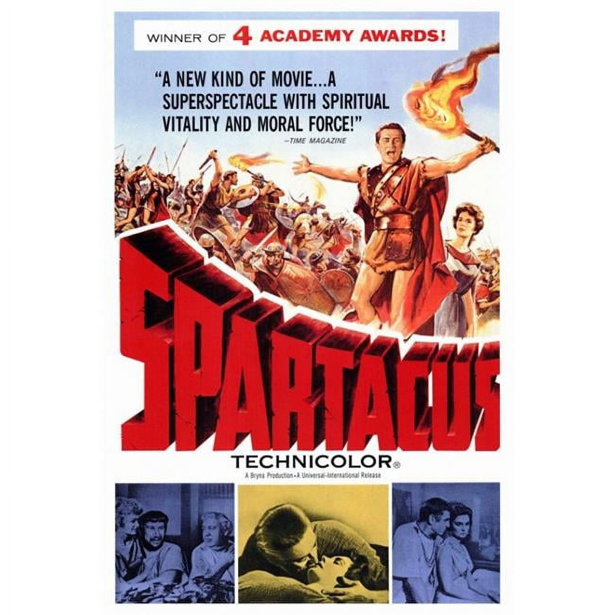 Spartacus Movie Poster Print - 27x40 featuring dramatic imagery from the classic film.