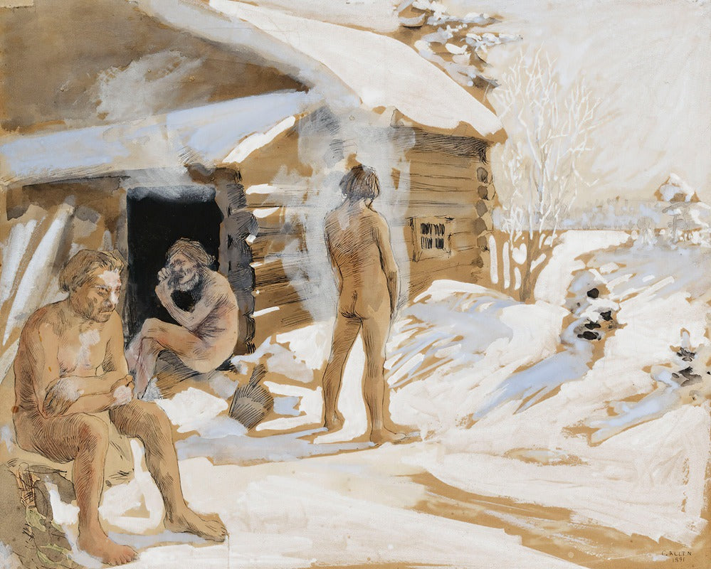Outside The Sauna Art Poster Print by Akseli Gallen-Kallela