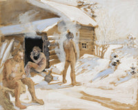 Outside The Sauna Art Poster Print by Akseli Gallen-Kallela