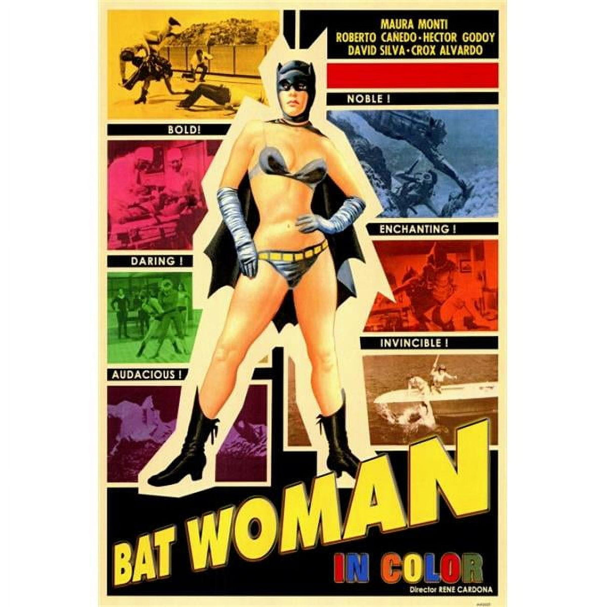 Bat-Woman Movie Poster Print in 27x40 size, featuring vibrant colors and iconic superhero imagery.