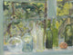 Window Sill with Bottles, Glass Globe, and Apple watercolor print by Menso Kamerlingh Onnes.