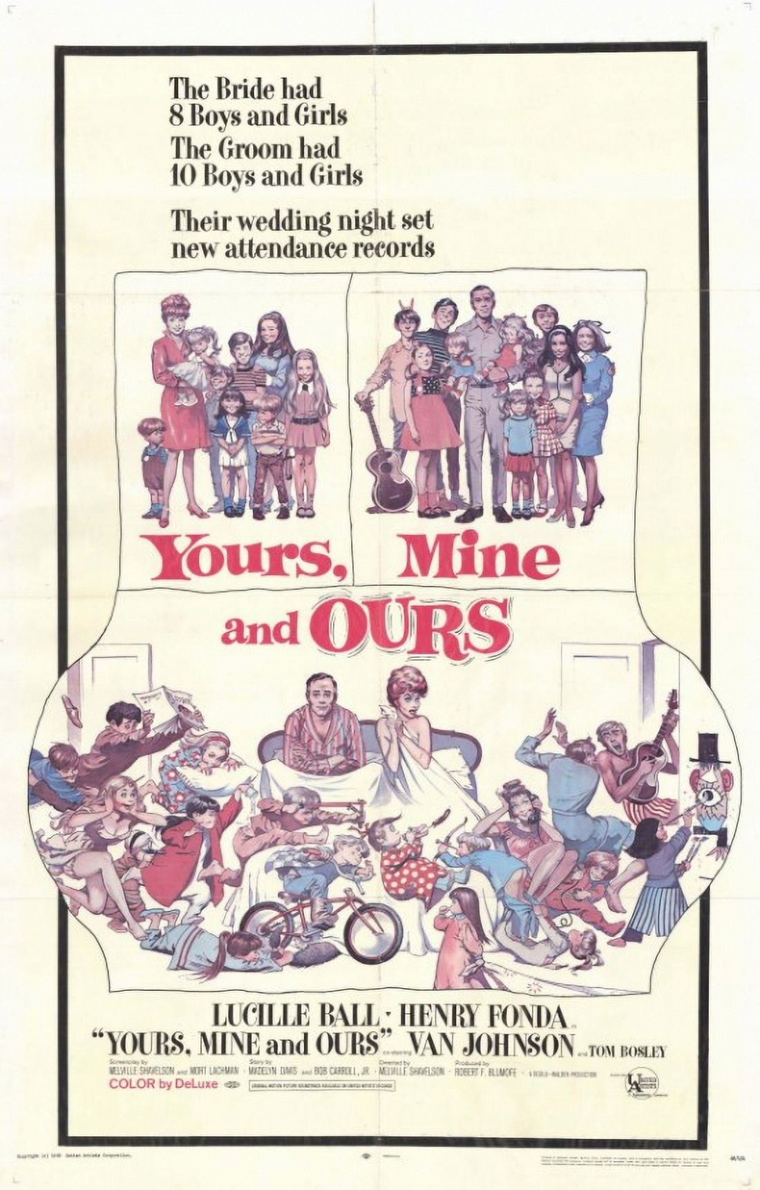 Yours Mine & Ours Movie Poster 11x17 print showcasing family unity and charm.
