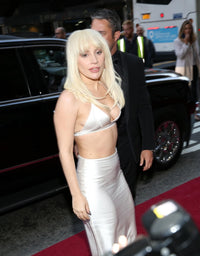 Lady Gaga arriving at Billboard Women in Music event photo print.