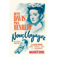 Now Voyager movie poster featuring Bette Davis and Paul Henreid, classic film art print.