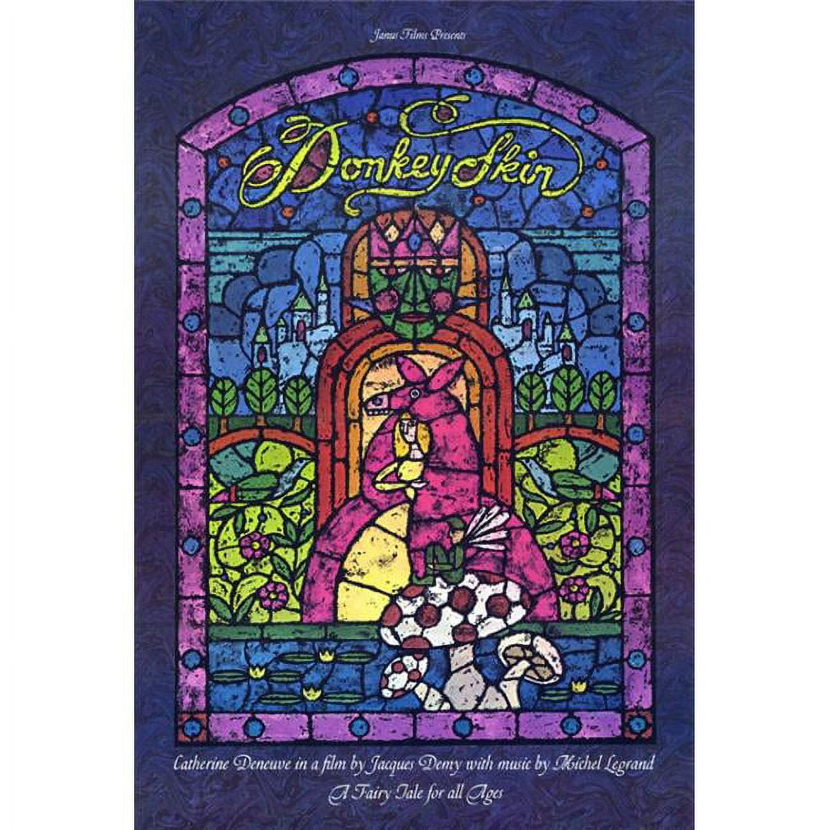 Donkey Skin Movie Poster Print featuring vibrant colors and whimsical design.