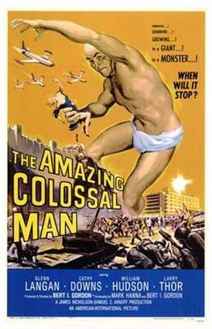 The Amazing Colossal Man movie poster in 11x17 size showcasing classic sci-fi art.