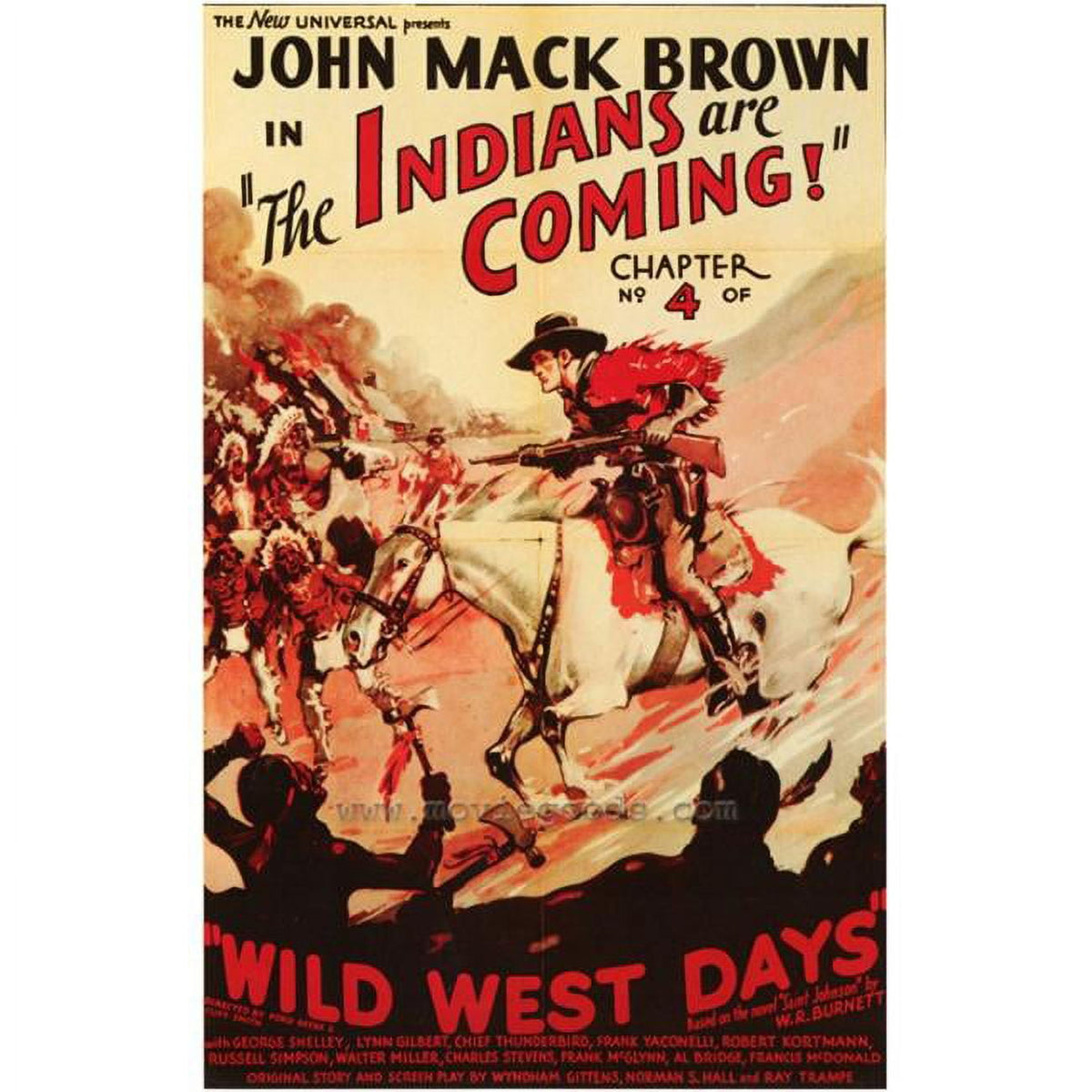 Wild West Days Movie Poster Print displaying classic western imagery.