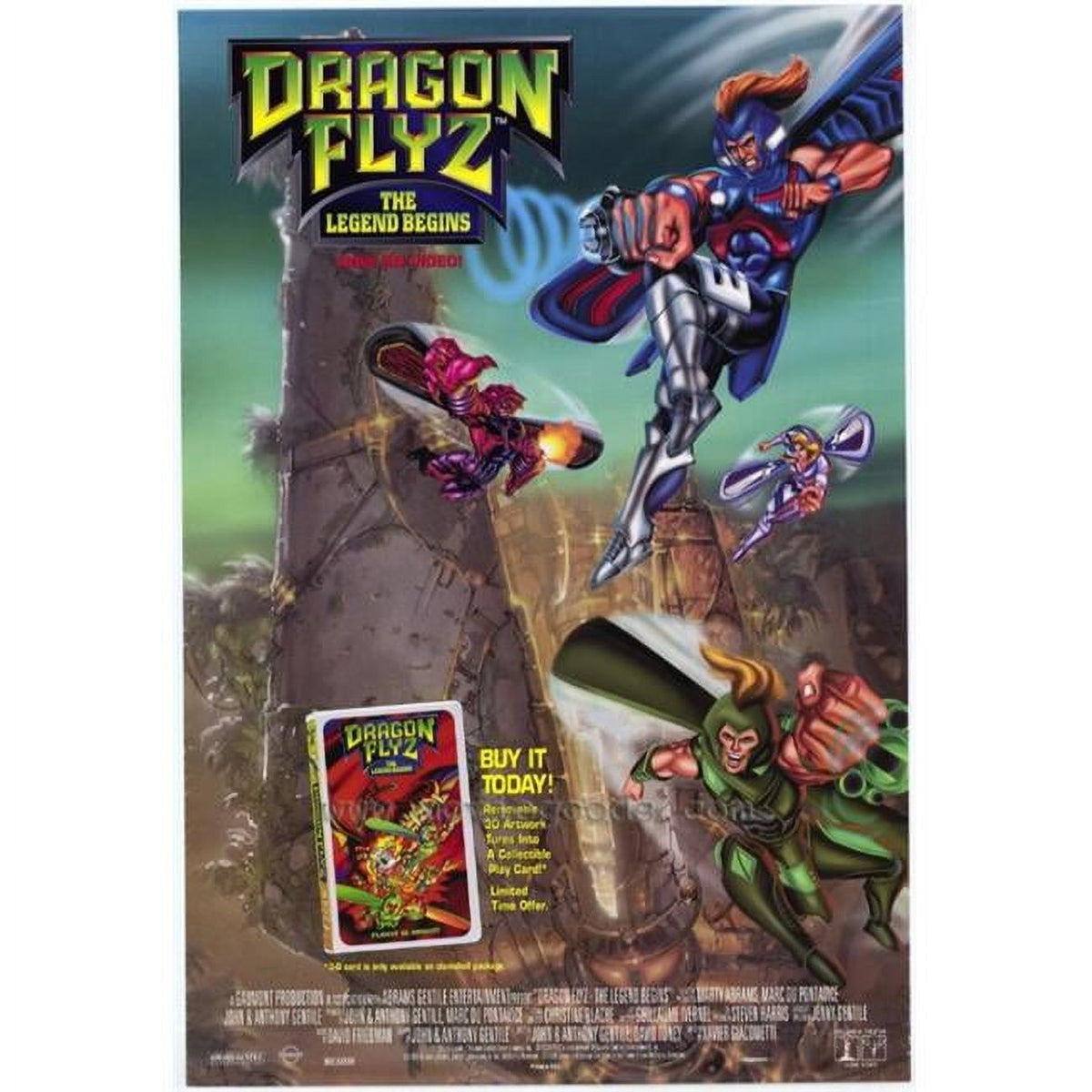 Dragon Flyz Movie Poster Print featuring vibrant animation art, perfect for collectors and children's rooms.