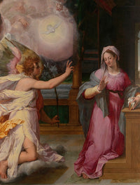 The Annunciation poster print by Peter Candid, capturing a divine moment of art.