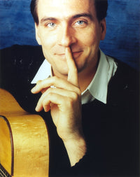 James Taylor holding guitar portrait photo print.