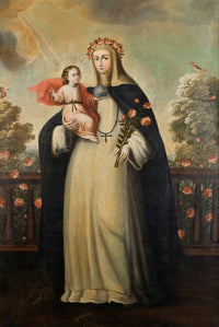 Saint Rose of Lima with Child Jesus poster print by Cusco School.