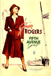 Fifth Avenue movie poster featuring Ginger Rogers from 1939, available in multiple sizes.