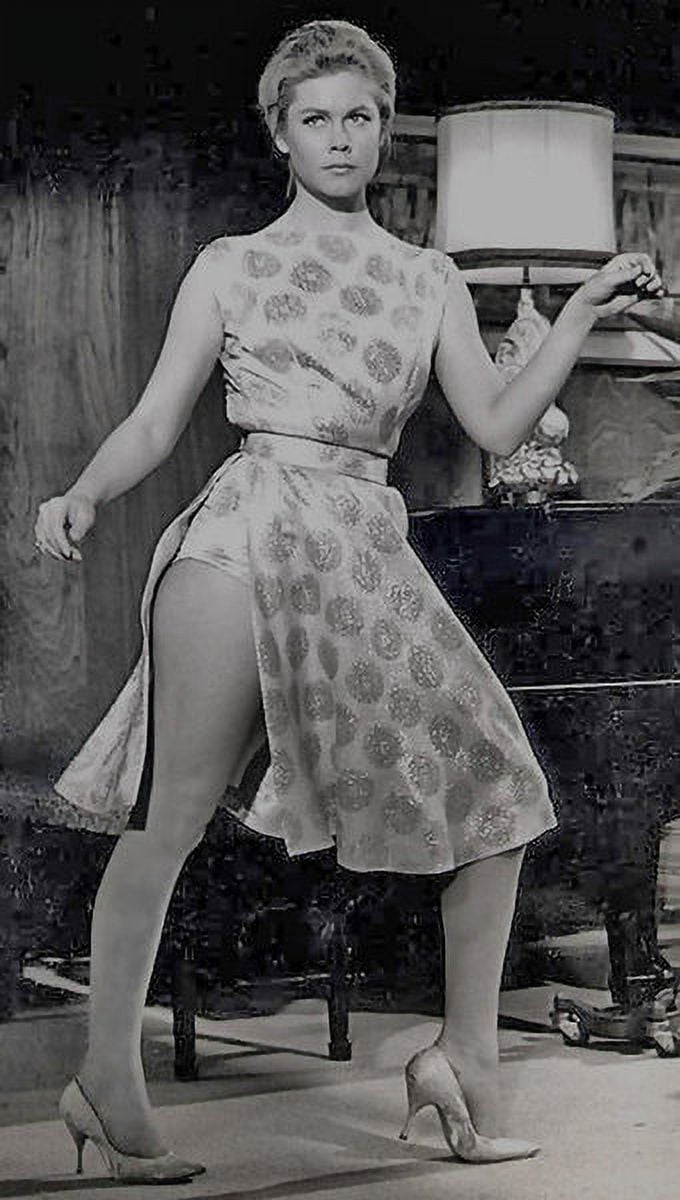 Photo print of Elizabeth Montgomery dancing in a dress.