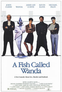 A Fish Called Wanda movie poster print in vibrant colors, measuring 27x40 inches.