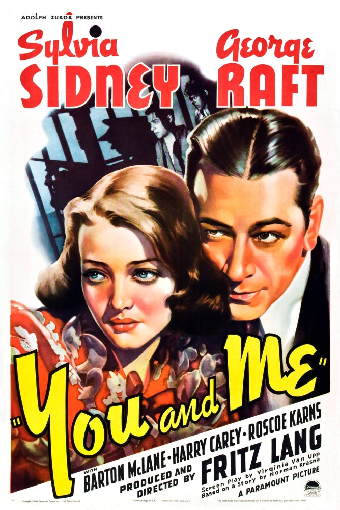 You And Me From Left Movie Masterprint Poster Print featuring Sylvia Sidney and George Raft (1938)