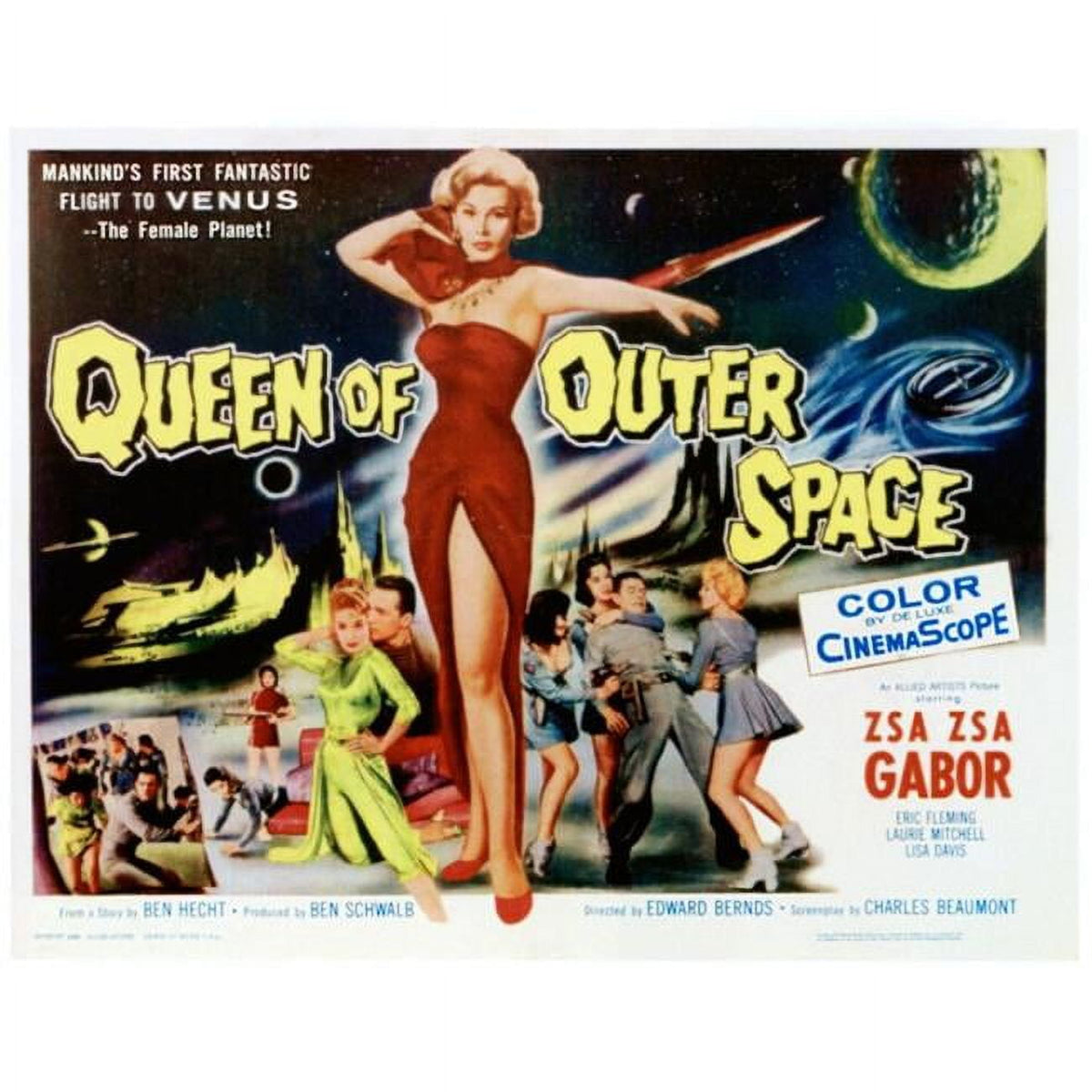 Queen of Outer Space movie masterprint poster featuring Zsa Zsa Gabor