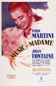 Music For Madame Movie Poster Print featuring Joan Fontaine and Nino Martini