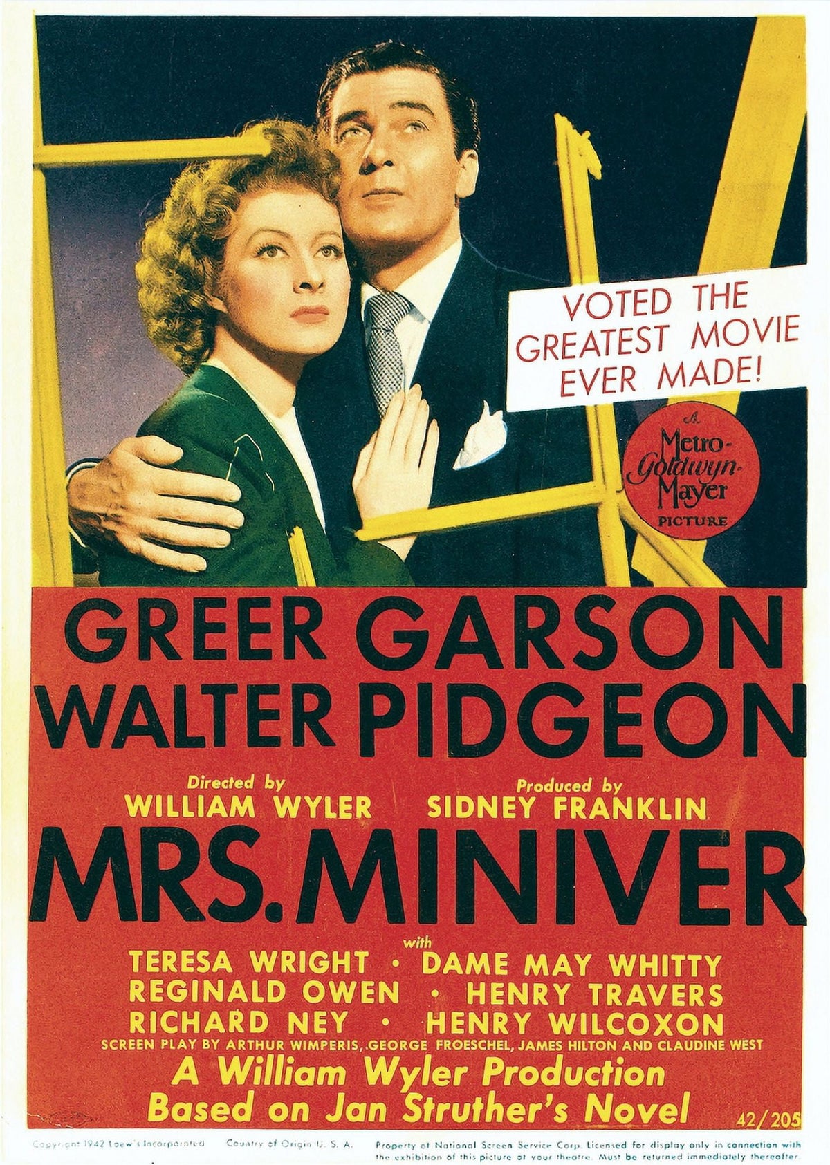 Mrs. Miniver Movie Masterprint Poster featuring Greer Garson and Walter Pidgeon - 1942