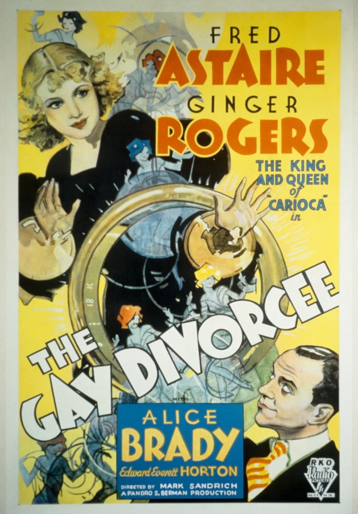 The Gay Divorcee movie poster print featuring Ginger Rogers and Fred Astaire, 1934