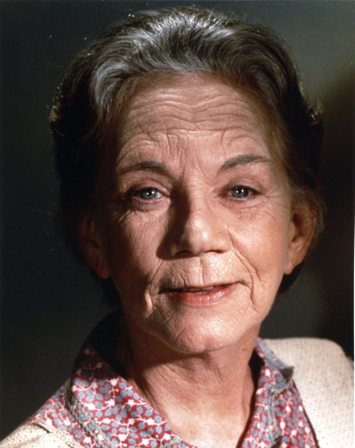 Portrait of a smiling old woman photo print